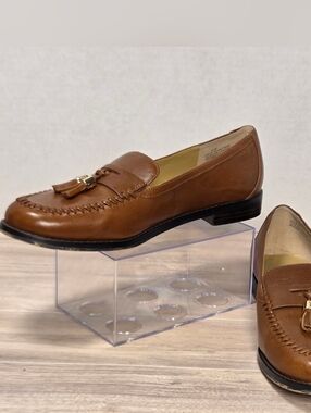 Laura Tasseled Burnished Calf Leather Loafers